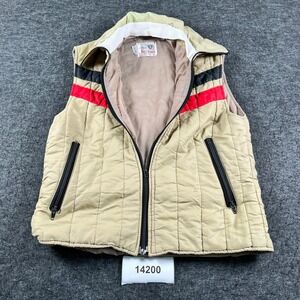 Vintage Sexton Puffer Vest Mens 40 Tan Full Zip Quilted Winter Outdoor Casual